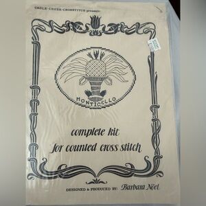 Historic Monticello Multicolor cross stitch pattern with floss no fabric